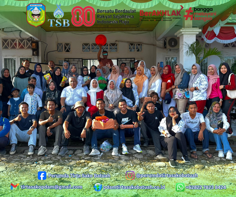 Keluarga Besar Perumda Tirta Sako Batuah Merayakan Hari Ulang Tahun Kemerdekaan Republik Indonesia Yang Ke-80